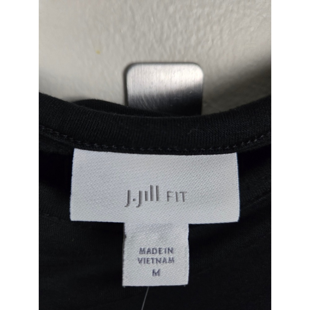 J Jill Fit Black Long Sleeve Criss Cross Back Athletic Dress Size Medium - Picture 4 of 8